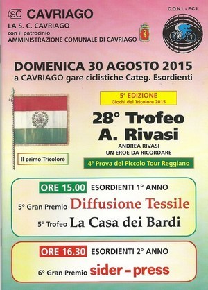 Giochi Tricolori Reggio Emilia. 30 Agosto Esordienti a Cavriago 